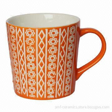 22oz New Bone China Ceramic Mug, Hand-painted Design, Various Colors Available